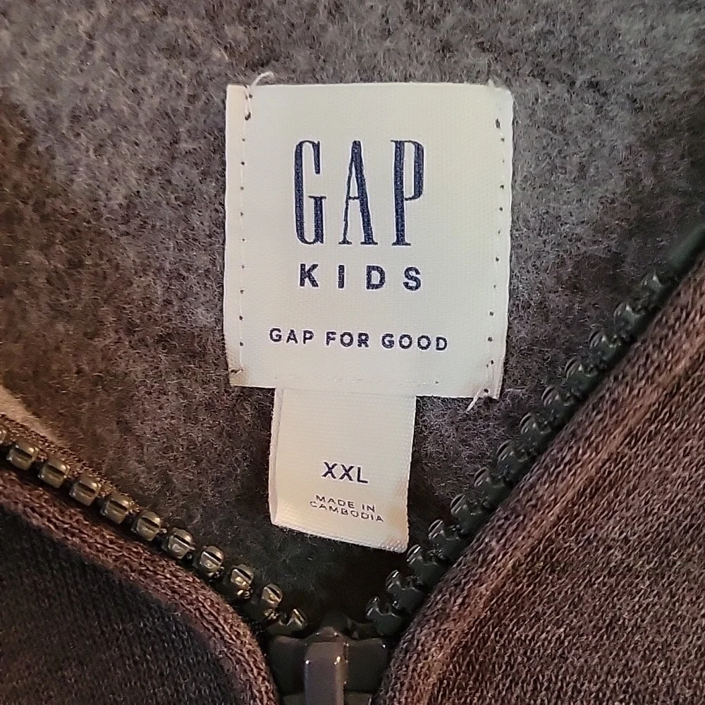 Gap steel gray hooded zippered sweatshirt xxl